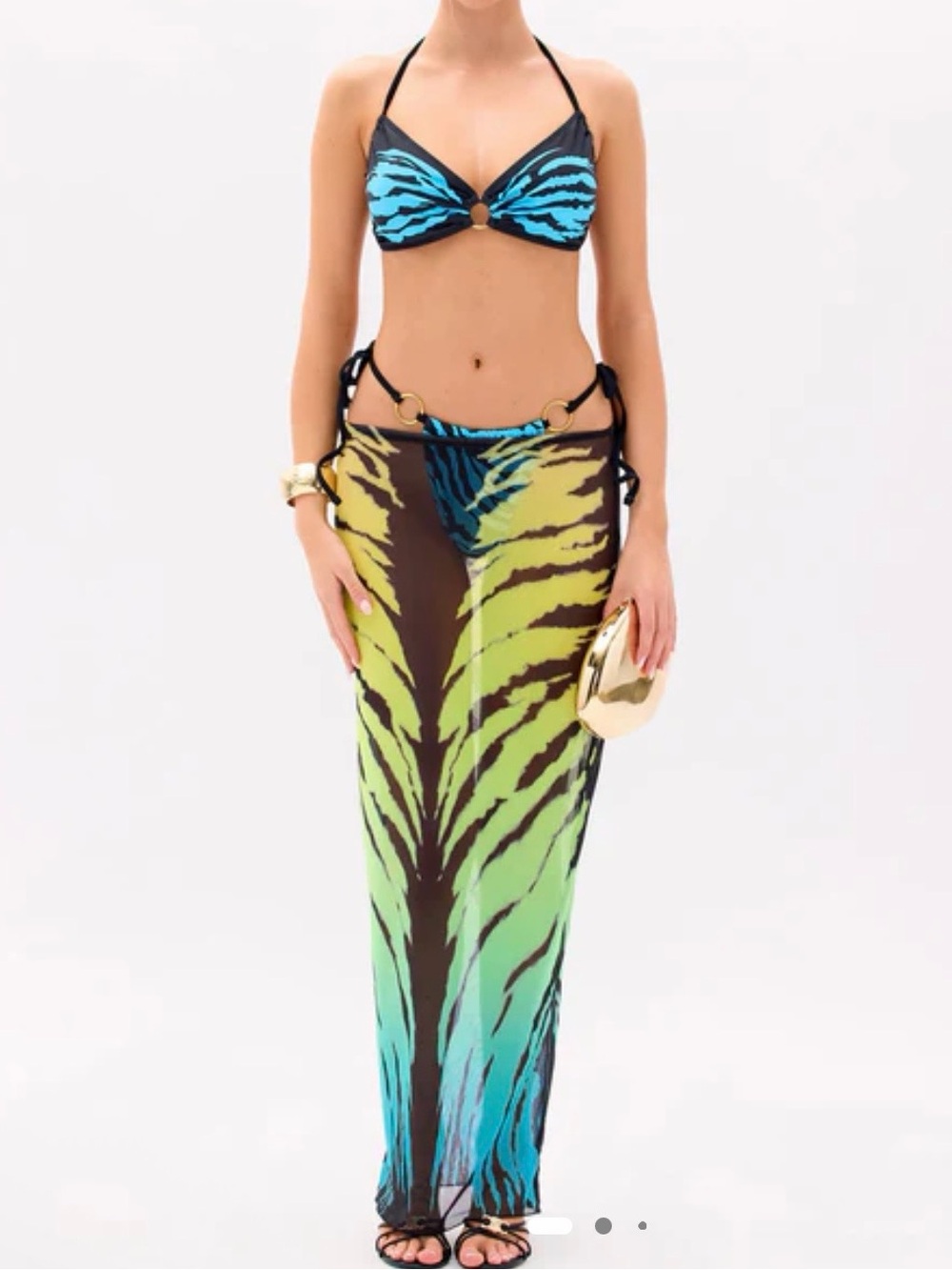 Mariposa Butterfly 3 Piece Bikini Set - Blue/combo